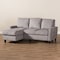 Baxton Studio Greyson Modern Light Grey Upholstered Reversible Sectional Sofa 144-8757 - alternate 4